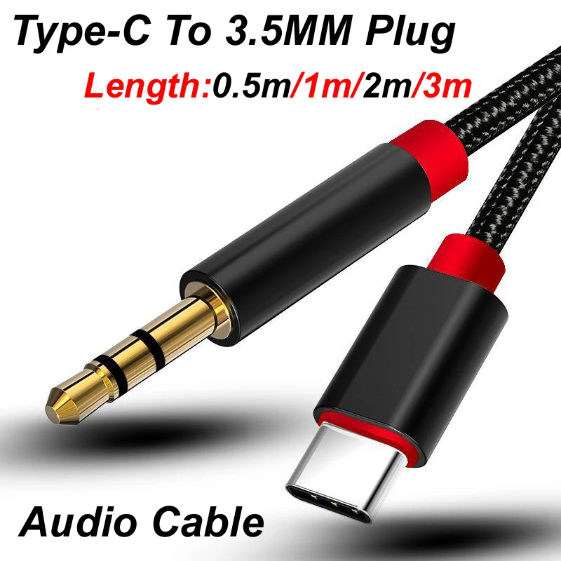 Cable Extension 3.5 - 0.5m/1m/2m/3m Type-C USB-C ~ 3.5mm 남성