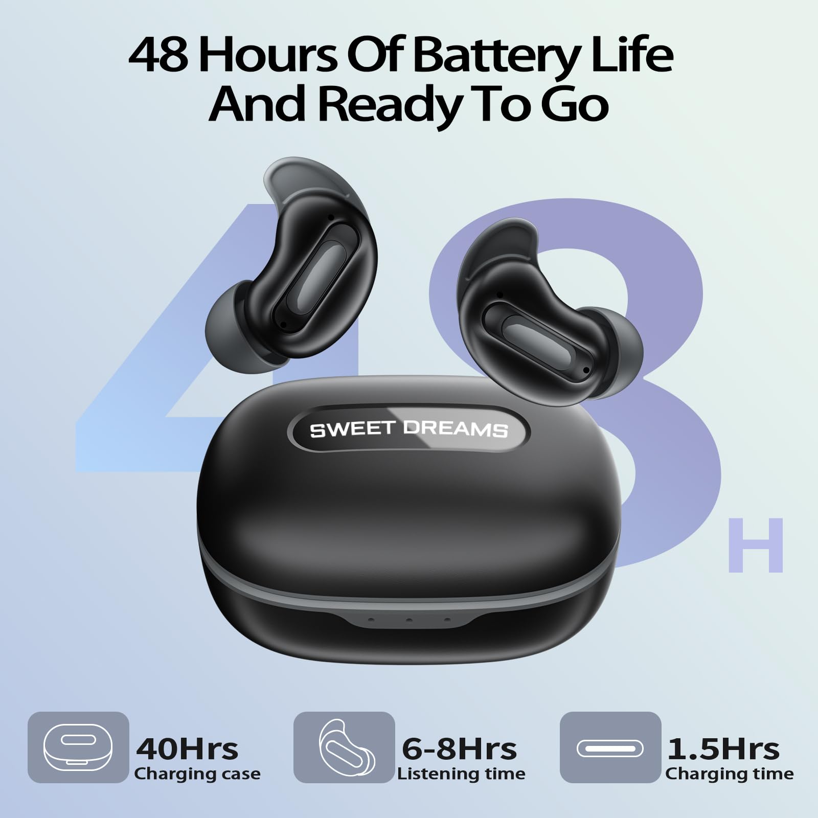 Earbuds Charging Case - D20 미니 수면 이어버드 (측면 수면용)
